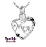 Mom Heart Urn Cremation Necklace