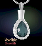 Crystal Teardrop Urn Cremation Necklace