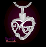 Mom Heart Urn Cremation Necklace