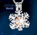 Snowflake Locket Cremation Urn Keepsake Ashes Necklace