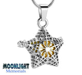 Star Locket Cremation Urn Keepsake Ashes Necklace