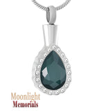 Crystal Teardrop Urn Cremation Necklace