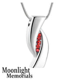 Elegant Crystal Stainless Steel Urn Cremation Necklace