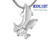 Dolphin Crystal child Cremation Urn Keepsake Ashes Memorial Necklace