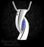 Elegant Crystal Stainless Steel Urn Cremation Necklace