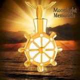 Mast Boat Wheel Cutout Urn Cremation Pendant AshES Holder Memorial Necklace