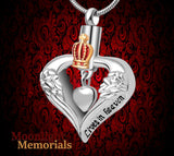 Crown Cremation Urn Ashes Holder Memorial Necklace