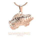 Bass Fish Urn Cremation Necklace