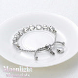 Teardrop Crystal Heart Stainless Steel Cylinder Urn Cremation Bracelet