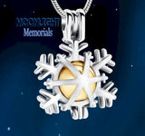 Snowflake Locket Cremation Urn Keepsake Ashes Necklace