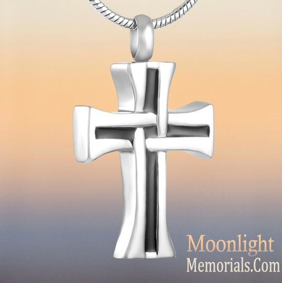 Classic Cross Cremation Urn Necklace