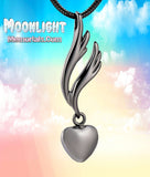 Angel Wings Heart Urn Cremation Necklace