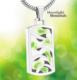 Enameled Dog Tag Shape Urn Cremation Pendant Necklace