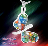 Butterfly Colorful Urn Cremation Pendant Ash Holder Memorial Necklace