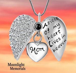 Heart Locket Heaven Cremation Urn Ashes Holder Memorial Necklace