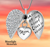 Heart Locket Heaven Cremation Urn Ashes Holder Memorial Necklace