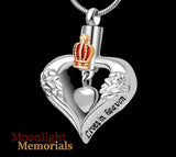 Crown Cremation Urn Ashes Holder Memorial Necklace