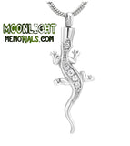 Lizard Crystal Urn Cremation Necklace