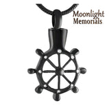 Mast Boat Wheel Cutout Urn Cremation Pendant AshES Holder Memorial Necklace