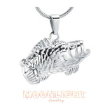 Bass Fish Urn Cremation Necklace