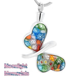 Butterfly Colorful Urn Cremation Pendant Ash Holder Memorial Necklace