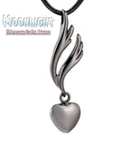 Angel Wings Heart Urn Cremation Necklace