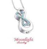 Love Heart Infinity Crystal Urn Cremation Necklace