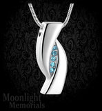 Elegant Crystal Stainless Steel Urn Cremation Necklace