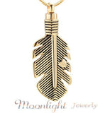 Feather Heart Urn Cremation Necklace