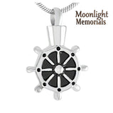 Mast Boat Wheel Cutout Urn Cremation Pendant AshES Holder Memorial Necklace