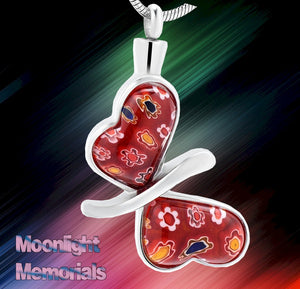 Butterfly Colorful Urn Cremation Pendant Ash Holder Memorial Necklace