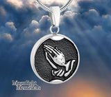 Praying Hands Urn Cremation Pendant Ash Holder Memorial Necklace