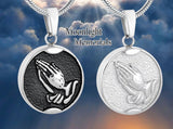 Praying Hands Urn Cremation Pendant Ash Holder Memorial Necklace