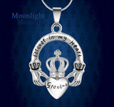 Crown Forever in my heart Cremation Urn Ashes Holder Memorial Necklace