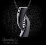 Elegant Crystal Stainless Steel Urn Cremation Necklace