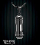 Glass Cylinder Stainless Steel Urn Cremation Pendant Ash Holder Memorial Necklace