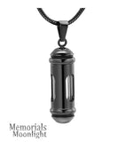 Glass Cylinder Stainless Steel Urn Cremation Pendant Ash Holder Memorial Necklace