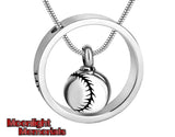 Baseball Always In My Heart Urn Cremation Pendant Ash Holder Memorial Necklace