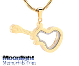 Guitar Glass Music Urn Cremation Necklace