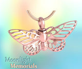 Butterfly 3D Cutout Urn Cremation Pendant AshES Holder Memorial Necklace