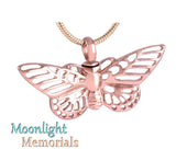 Butterfly 3D Cutout Urn Cremation Pendant AshES Holder Memorial Necklace