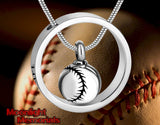 Baseball Always In My Heart Urn Cremation Pendant Ash Holder Memorial Necklace