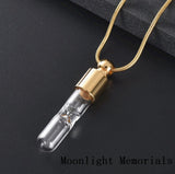 Hourglass Cremation Cylinder Urn Necklace