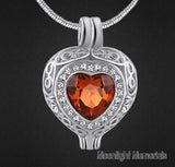 Birthstones Crystal Locket Cremation Urn Ashes Holder Memorial Necklace