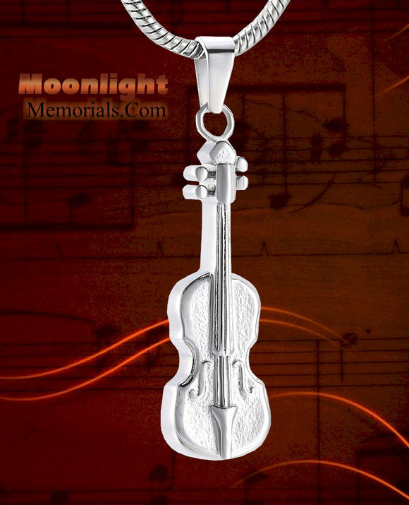 Violin Music Cremation Urn Keepsake Ashes Memorial Necklace