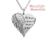 Angel Heart God has you in his Arms Urn Ashes Cremation Memorial Necklace