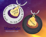 I love you to the moon and Back Heart Urn Cremation Necklace