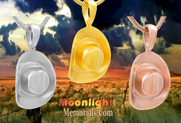 Cowboy Hat Urn Cremation Necklace