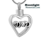 Dad Heart Cremation Urn Keepsake Ashes Memorial Necklace