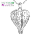 Angel Double Wing Heart Cremation Urn Keepsake Ashes Necklace